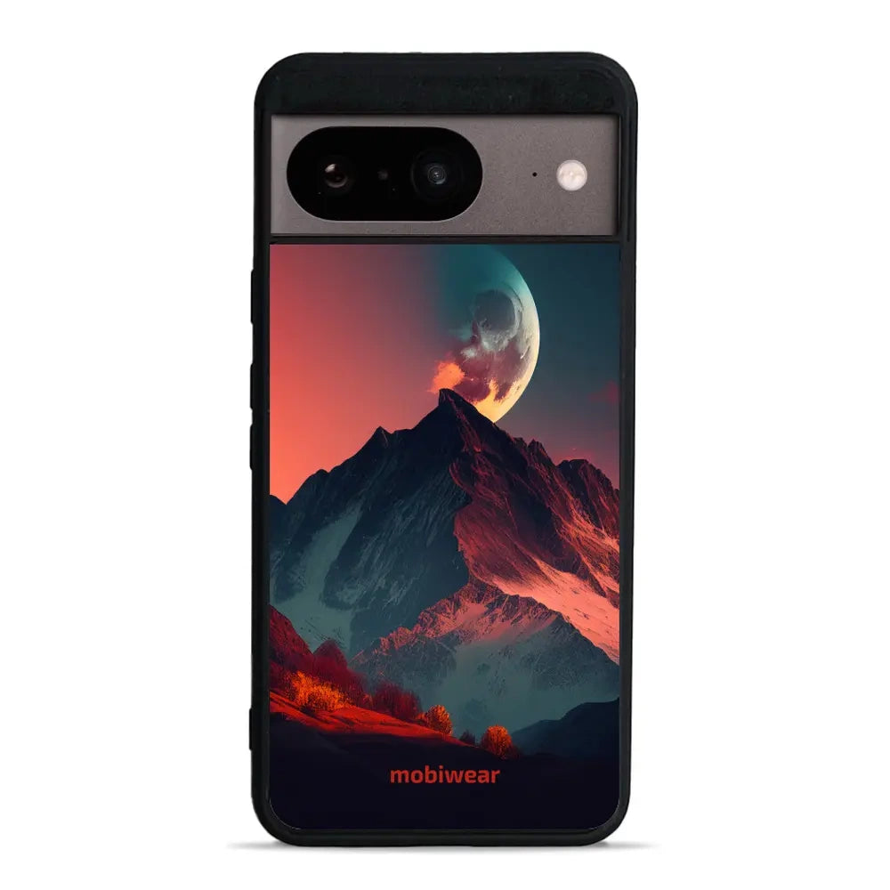 Handyhülle für Google Pixel 8, Mobiwear Glossy Case, Gebirgsdämmerung