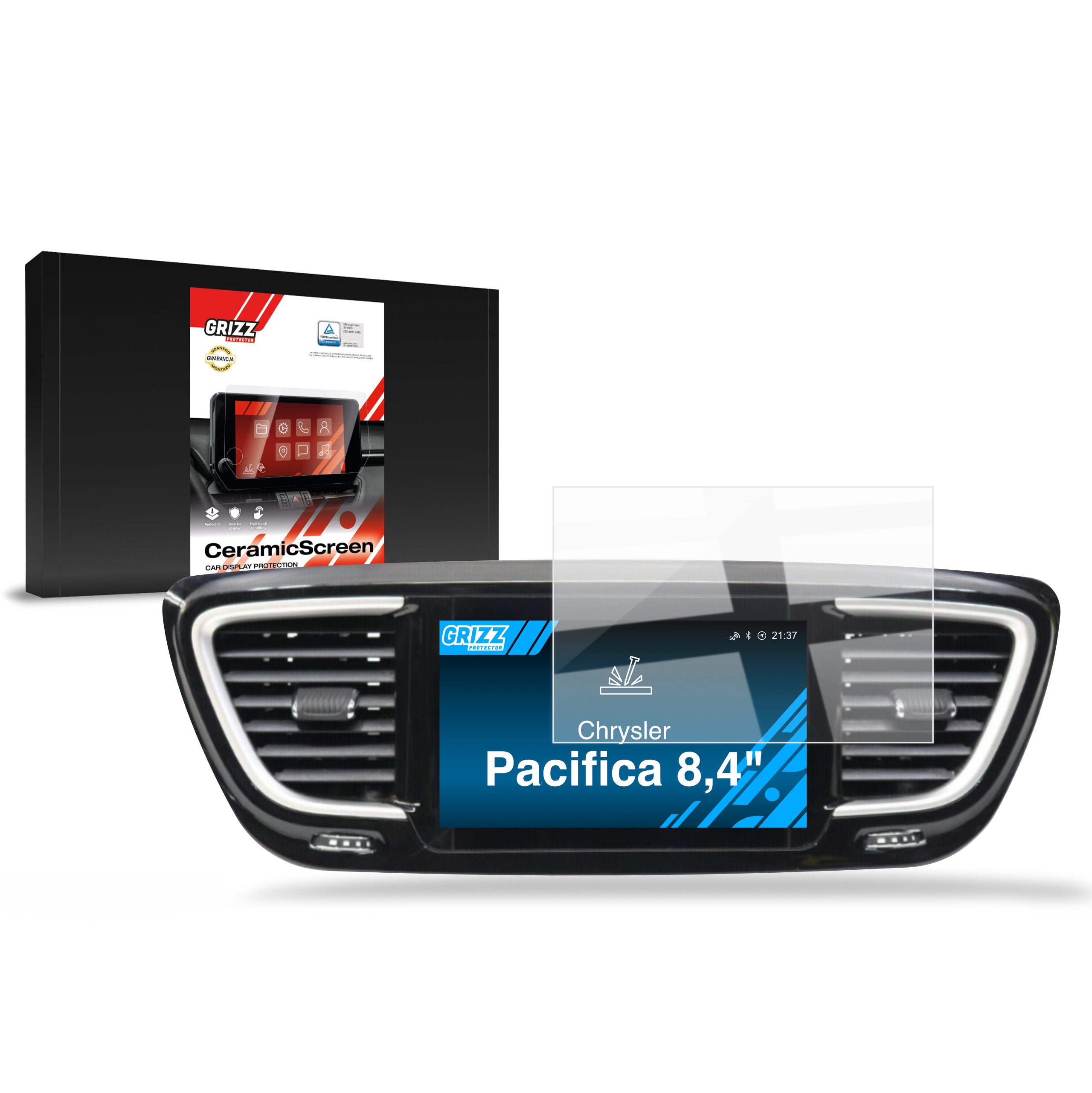 Keramische Autodisplayfolie für Chrysler Pacifica Uconnect 8,4" (2016-2020), Grizz Protector