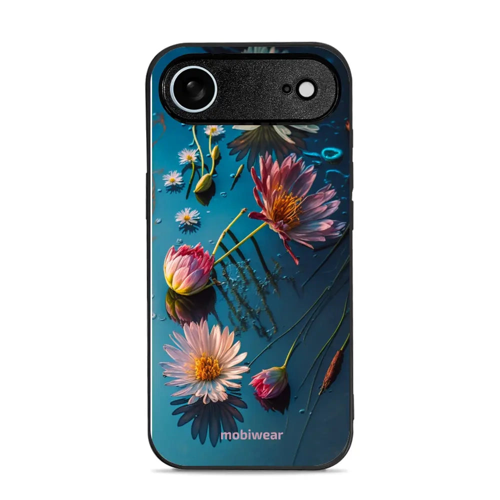 Handyhülle für iPhone Air, Mobiwear Glossy Case, Blau-Blumig