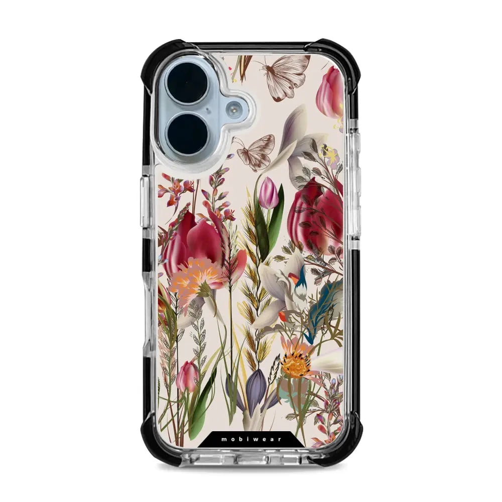 Handyhülle für iPhone 17 mit MagSafe, Mobiwear Elite Bumper, Blumenstrauß