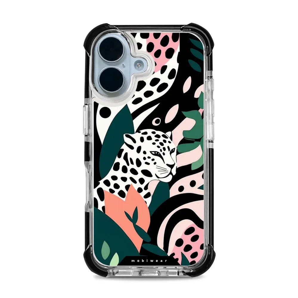 Handyhülle für iPhone 17 mit MagSafe, Mobiwear Elite Bumper, Tropischer Gepard
