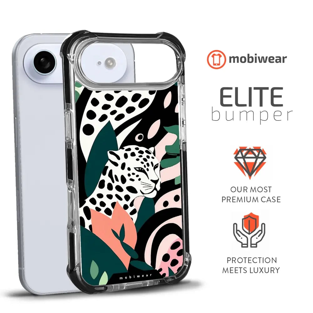Handyhülle für iPhone Air mit MagSafe, Mobiwear Elite Bumper, Tropischer Gepard