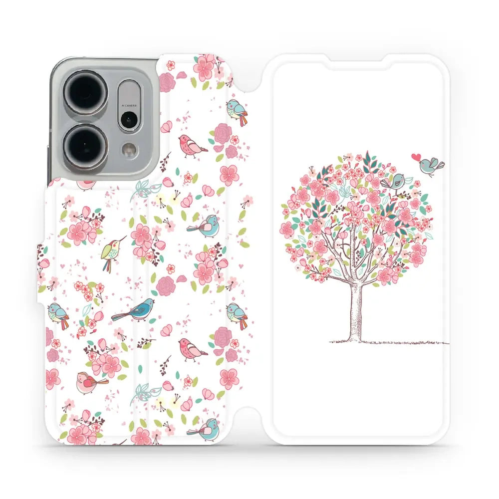Handyhülle mit klappe für Oppo Reno 14, Mobiwear Book, Rosa Hain