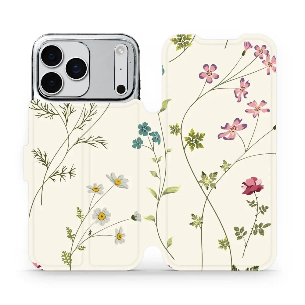 Handyhülle mit klappe für iPhone 17 Pro Max, Mobiwear Book, Feldblumen