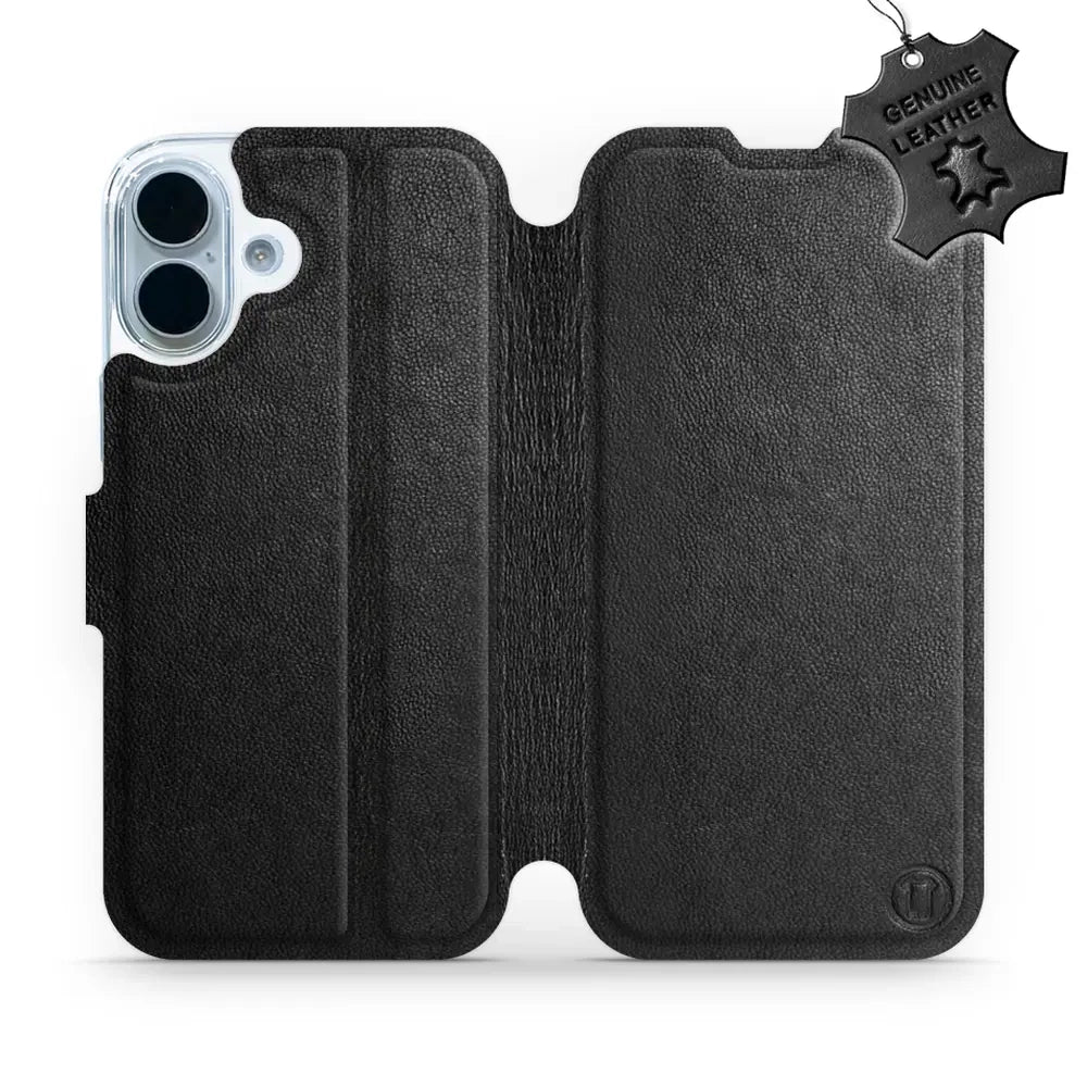 Echtleder Handyhülle für iPhone 17, Mobiwear Leather, Schwarz