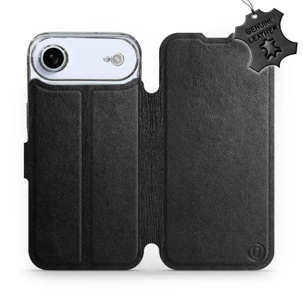 Echtleder Handyhülle für iPhone Air, Mobiwear Leather, Schwarz