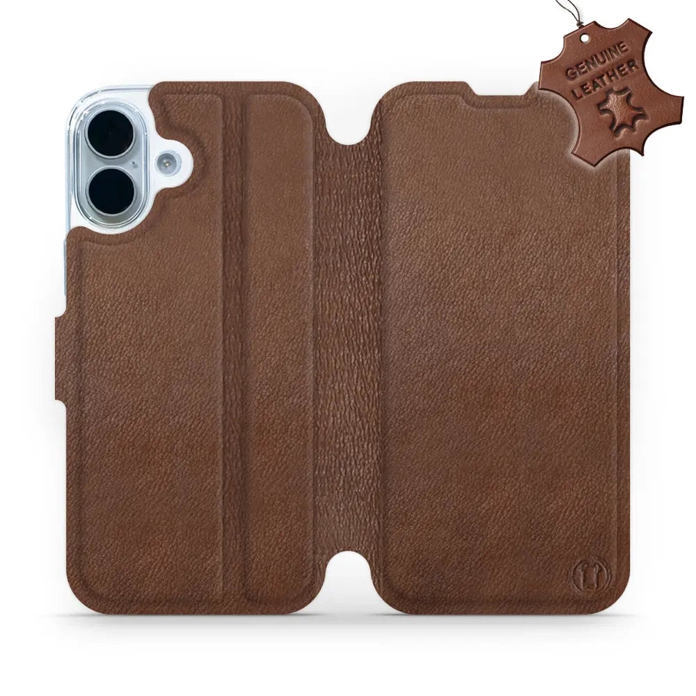 Echtleder Handyhülle für iPhone 17, Mobiwear Leather, Braun