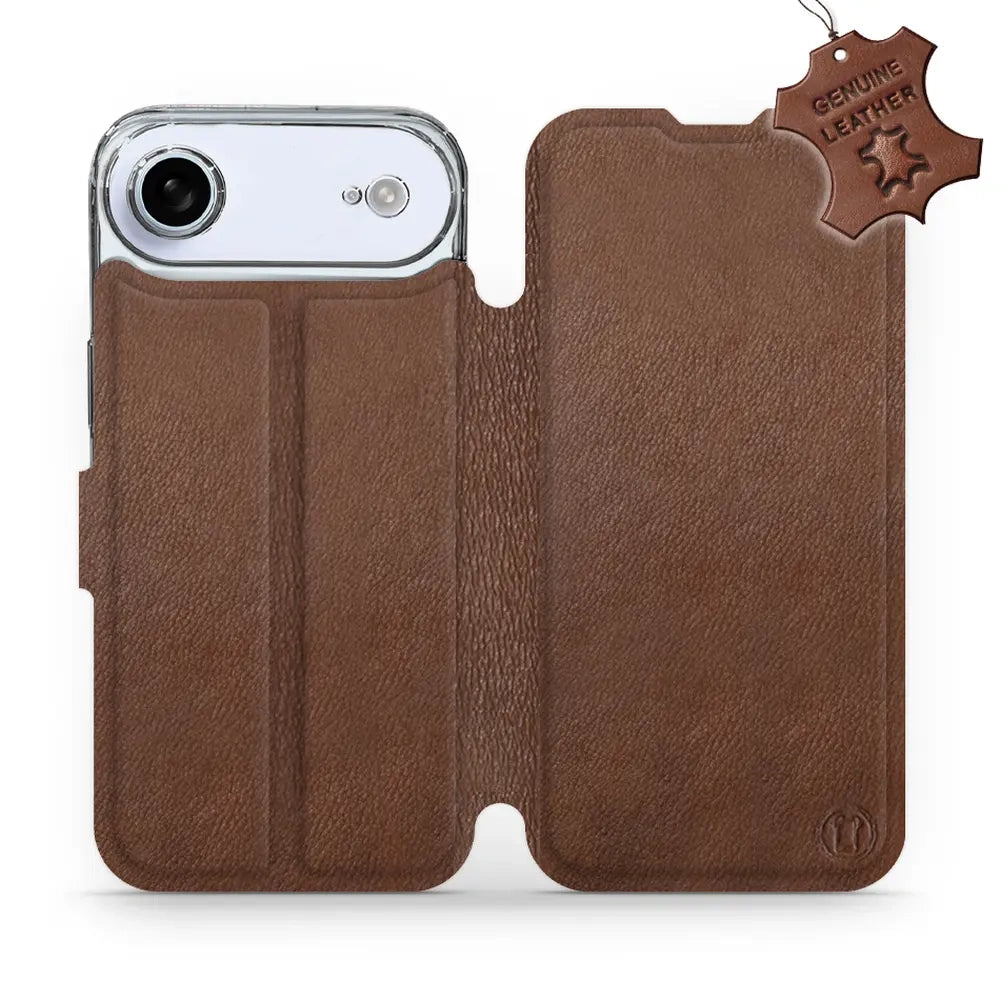 Echtleder Handyhülle für iPhone Air, Mobiwear Leather, Braun