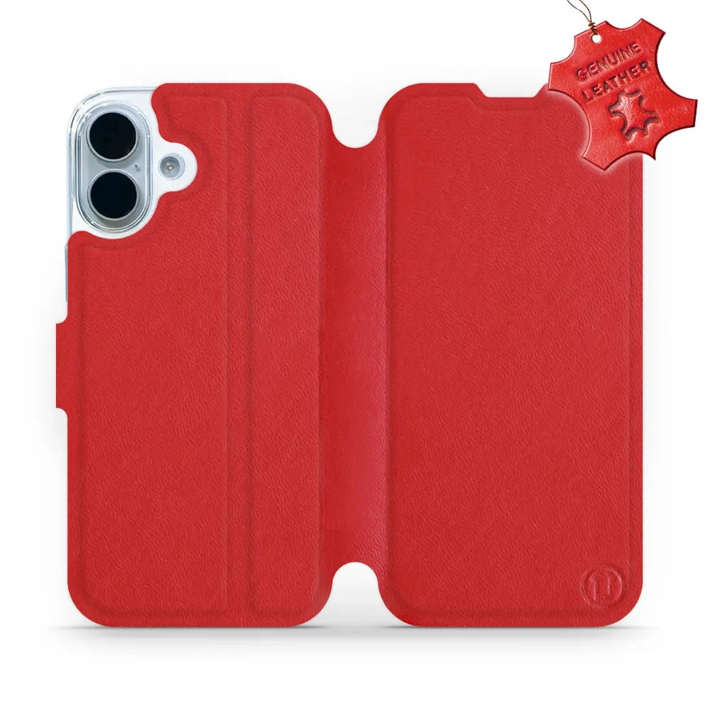 Echtleder Handyhülle für iPhone 17, Mobiwear Leather, Rot