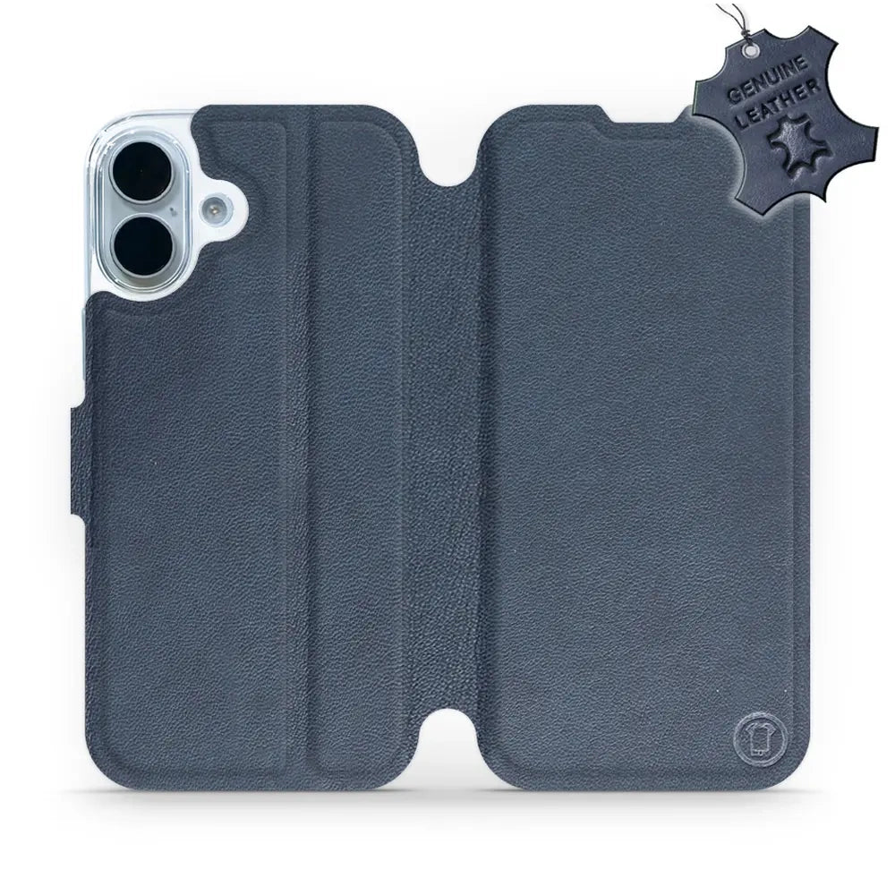 Echtleder Handyhülle für iPhone 17, Mobiwear Leather, Dunkelblau