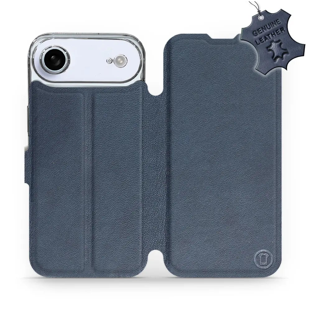 Echtleder Handyhülle für iPhone Air, Mobiwear Leather, Dunkelblau