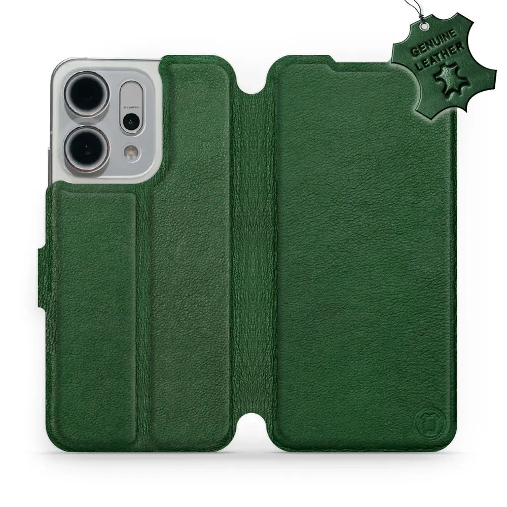 Echtleder Handyhülle für Oppo Reno 14, Mobiwear Leather, Grün