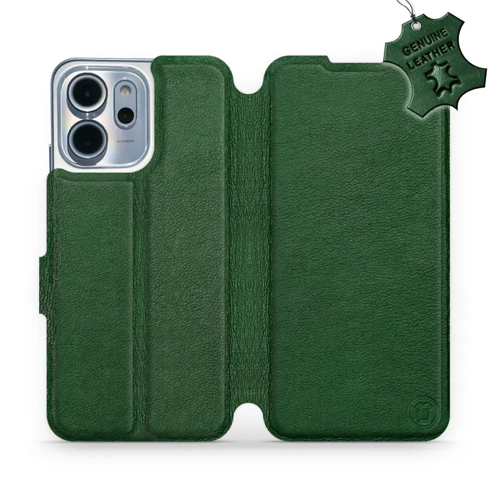 Echtleder Handyhülle für Oppo Reno 14 F, Mobiwear Leather, Grün