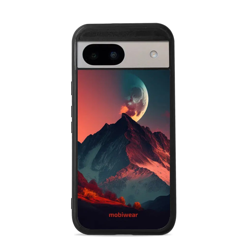 Handyhülle für Google Pixel 8a, Mobiwear Glossy Case, Gebirgsdämmerung