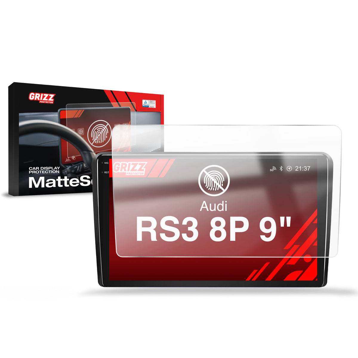 Matte Autodisplayfolie für Audi RS3 8P Android Radio (2011-2012), Grizz Protector