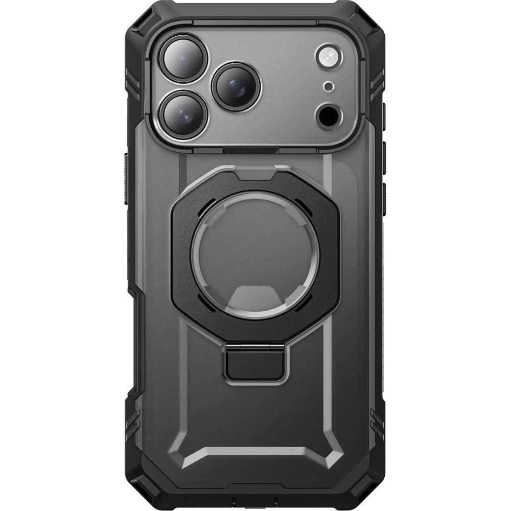 Handyhülle + Glas 9H für iPhone 18 Pro / 17 Pro, Supcase UB Grip Pro Mag SPG (CC) mit MagSafe, Transparent-Schwarz (4/12)