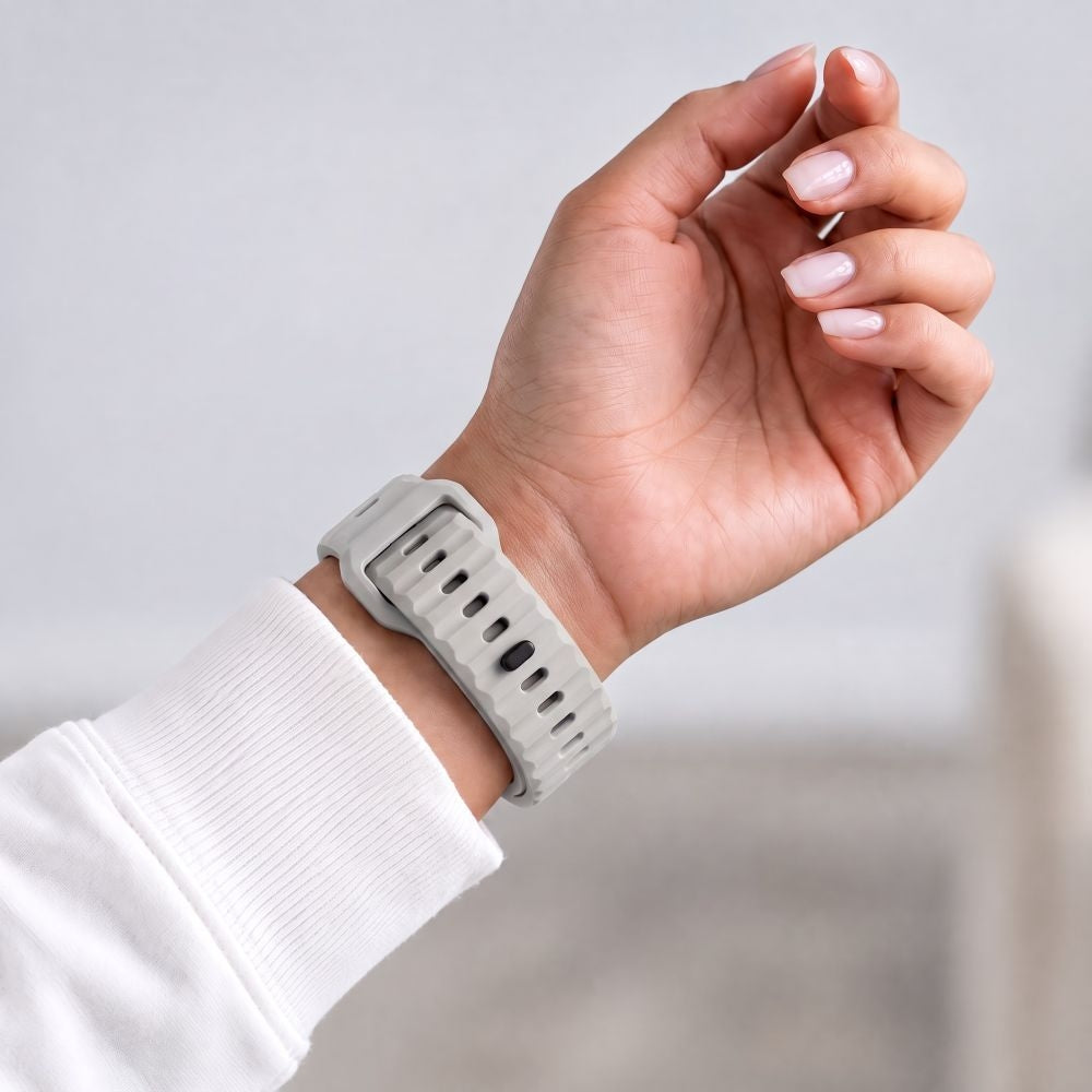 Armband für Apple Watch 49/46/45/44 mm, Tech-Protect Silicone Line, Grau (4/9)