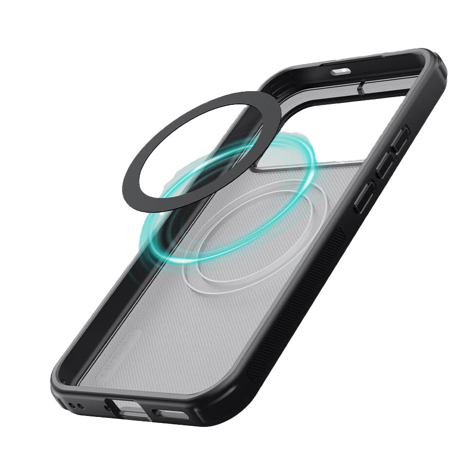 Handyhülle für Xiaomi POCO F9 Pro, Nillkin Frosted Shield Pro Magnetic mit MagSafe, Geräuchert mit schwarzem Rahmen (4/13)