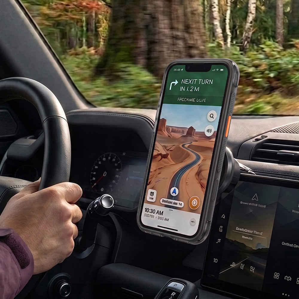 Handyhülle mit 360° drehbarem Standfuß für iPhone 18 Pro / 17 Pro, Torras Ostand Q3 Air mit MagSafe, Schwarz (4/8)