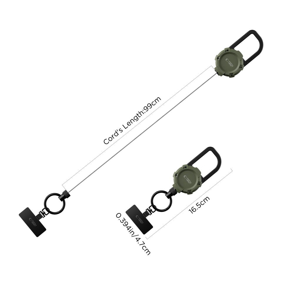 Anti-Diebstahl Handy Lanyard mit einziehbarem Seil, Tech-Protect ATH03 UrbanLoop, Grün (4/9)