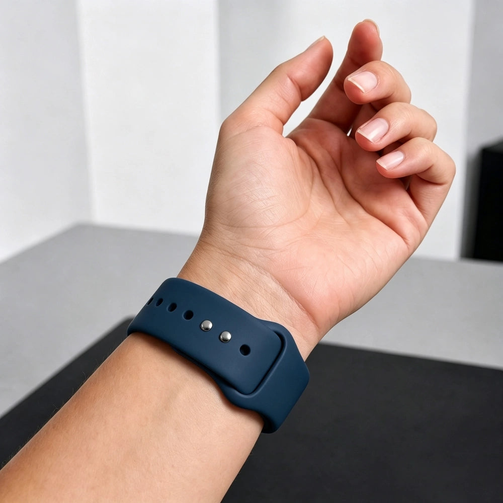 Armband für Apple Watch 42/41/40/38 mm, Tech-Protect Silicone, Dunkelblau (4/9)