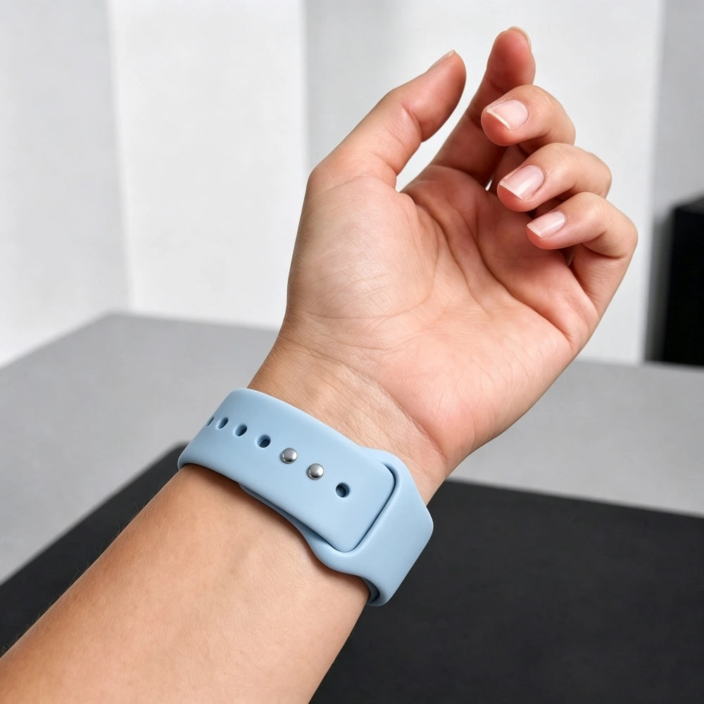 Armband für Apple Watch 42/41/40/38 mm, Tech-Protect Silicone, Hellblau (4/9)