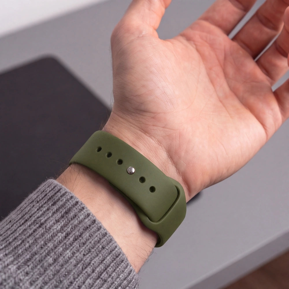 Armband für Apple Watch 49/46/45/44 mm, Tech-Protect Silicone, Dunkelgrün (4/8)