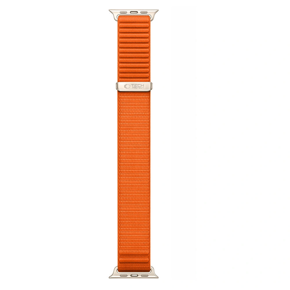 Armband für Apple Watch 44/45/46/49 mm, Tech Protect Nylon Pro, Orange (4/8)