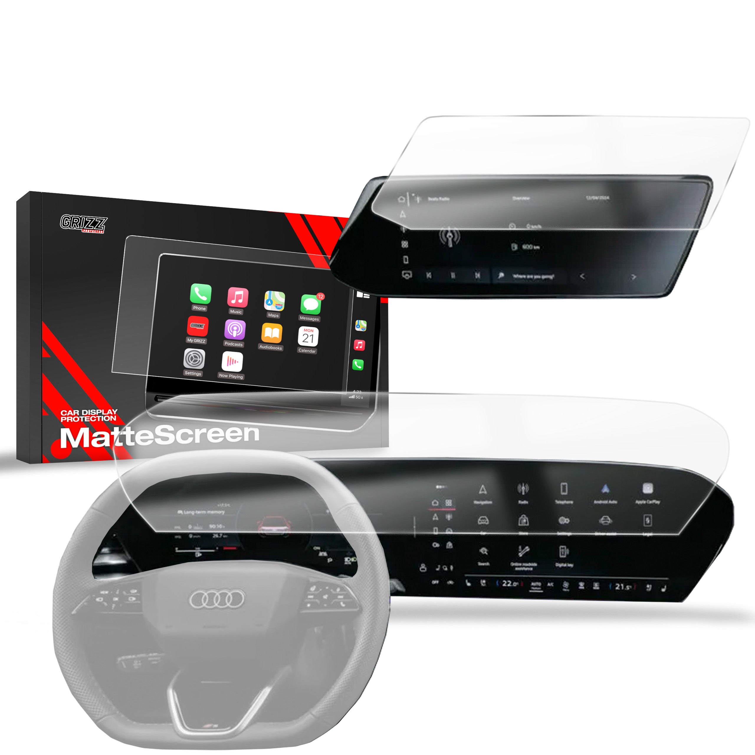 Matte Autodisplayfolie 2in1 für Audi A6 C9 14,5" (2025-2026), Grizz Protector