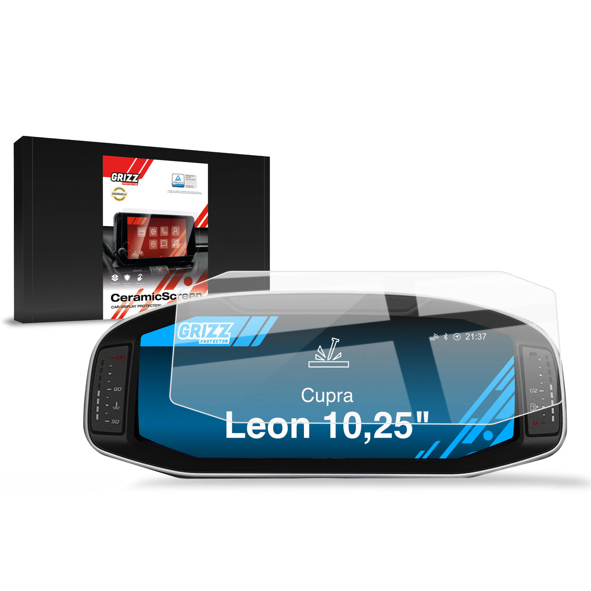 Keramische Autodisplayfolie für Cupra Leon Virtual Cockpit 10,25" (2020-2024), Grizz Protector