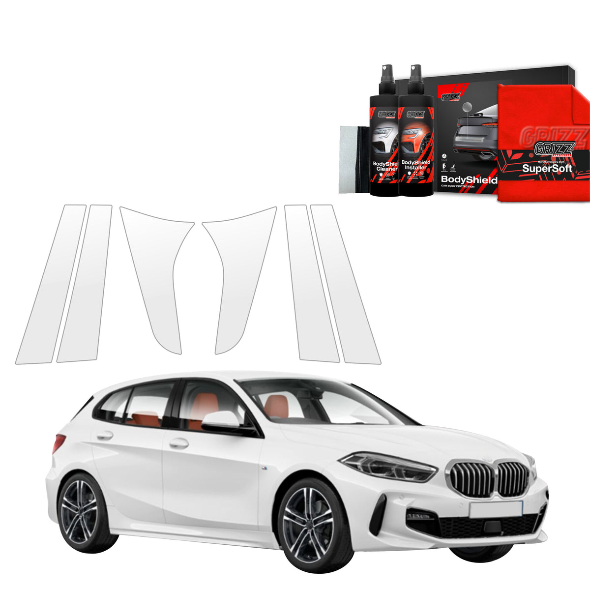6in1 Schutzfolie Grizz Protector für B-C-Säule - BMW 1 118i (2020-2026)