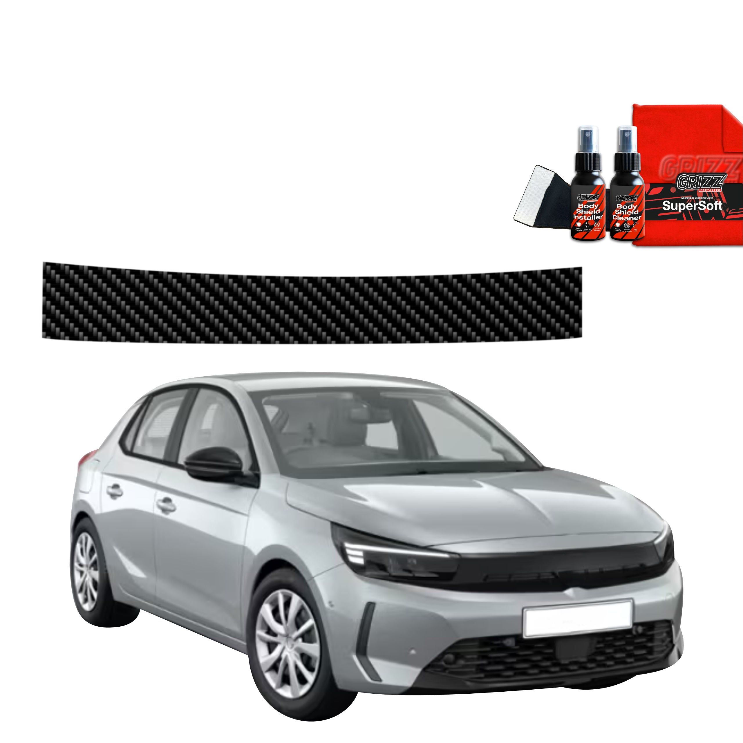 Kohlenstoff Schutzfolie Grizz Protector für Ladekante - Opel Corsa (2023- 2025)