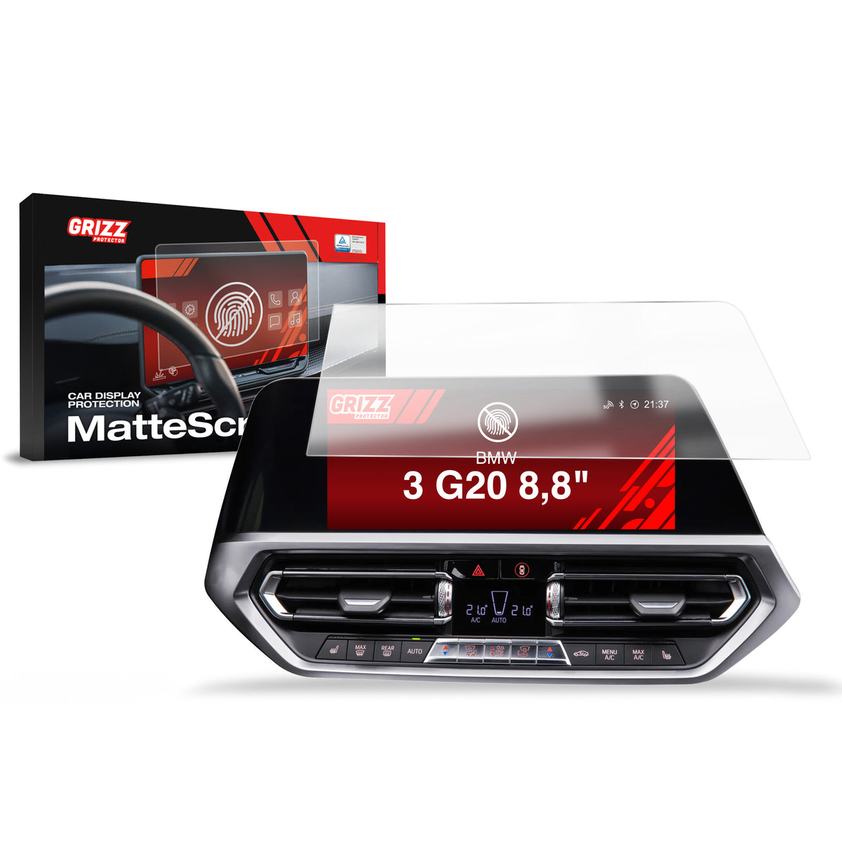 Matte Autodisplayfolie für BMW 3 G20 8,8" (2018-2022), Grizz Protector