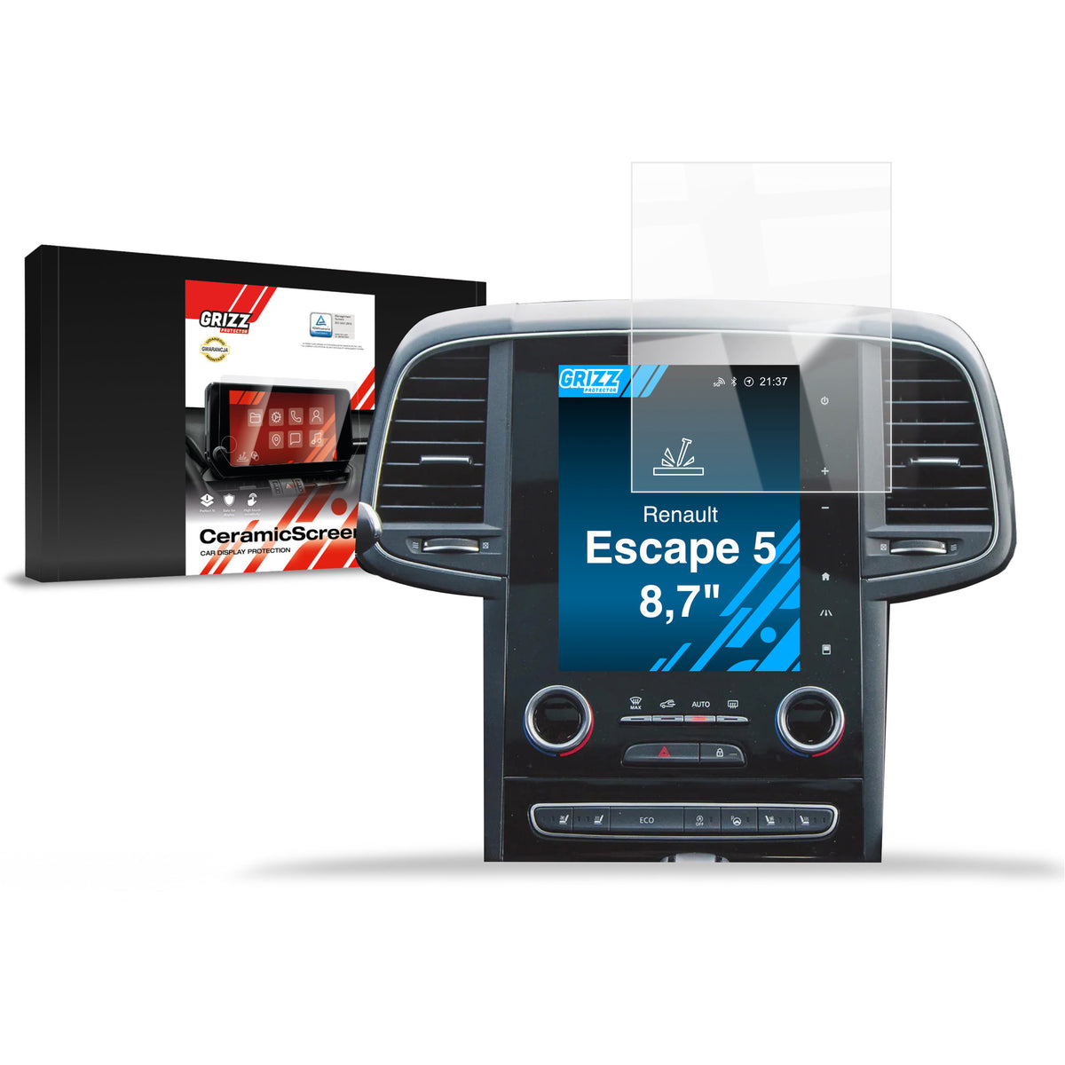 Keramische Autodisplayfolie für Renault Espace 5 8,7" (2014-2019), Grizz Protector