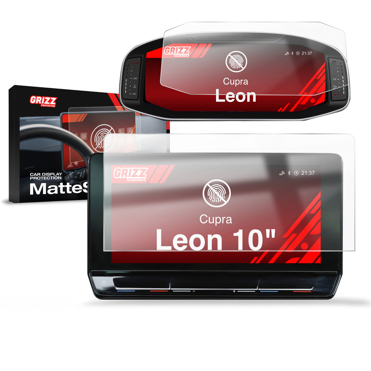 Matte Autodisplayfolie 2in1 für Cupra Leon 10" (2020-2024), Grizz Protector