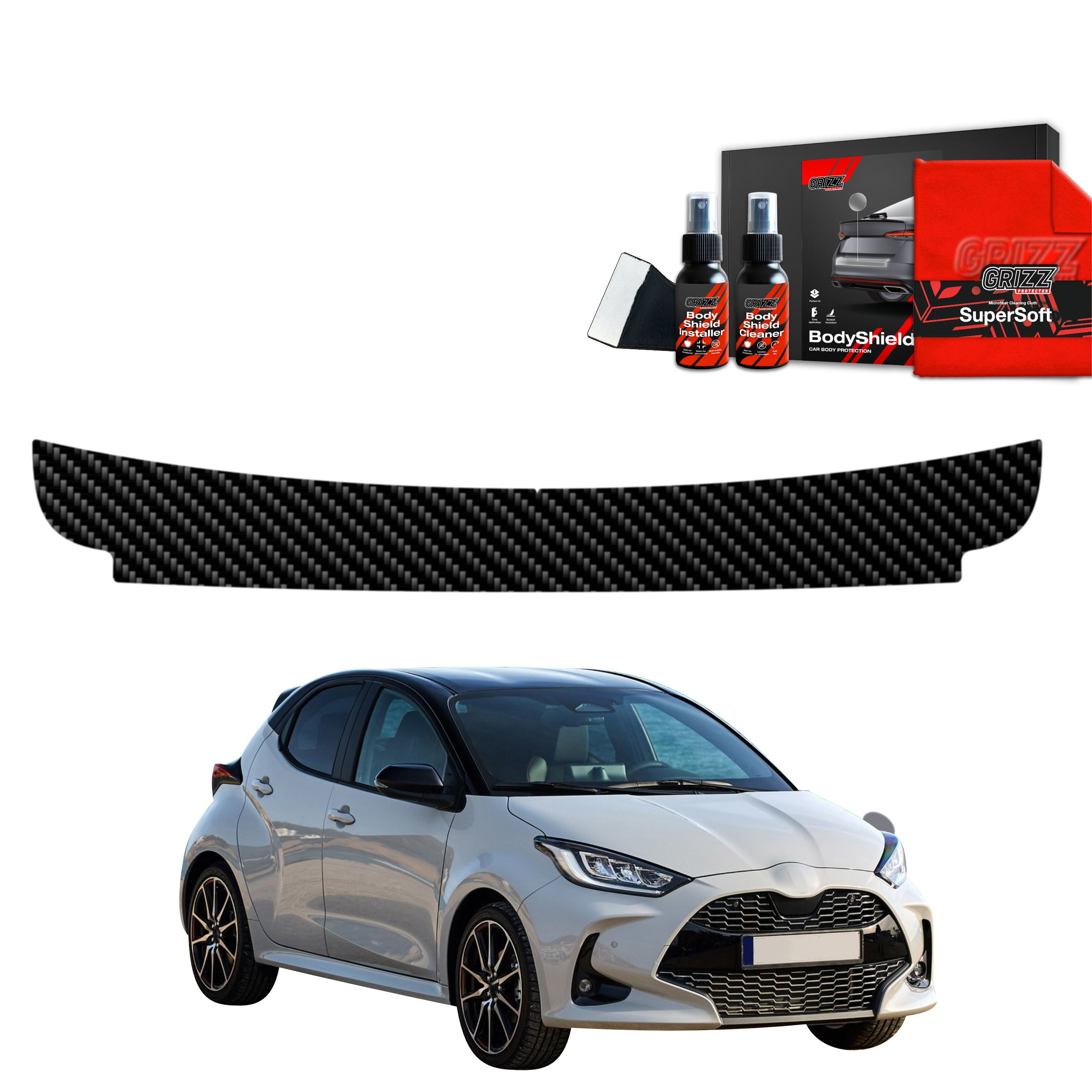 Kohlenstoff Schutzfolie Grizz Protector für Ladekante - Toyota Yaris HEV (2020-2026)