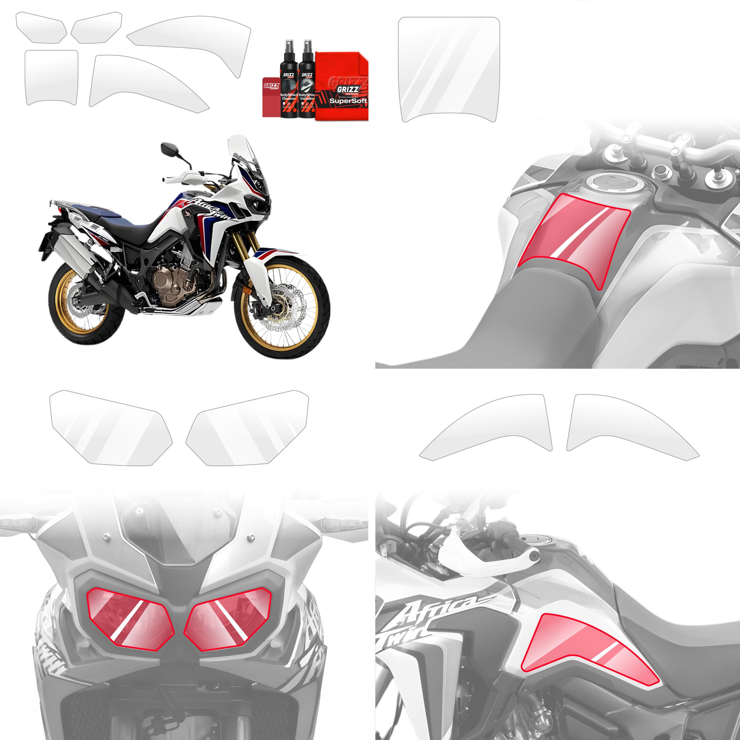 5in1 Schutzfolie Grizz Protector - Honda CRF1000L Africa Twin (2015-2019)
