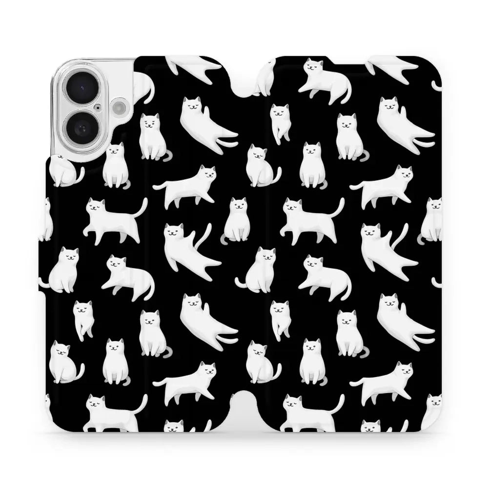 Handyhülle mit klappe für iPhone 16 Plus, Mobiwear Book, Luna-Kätzchen