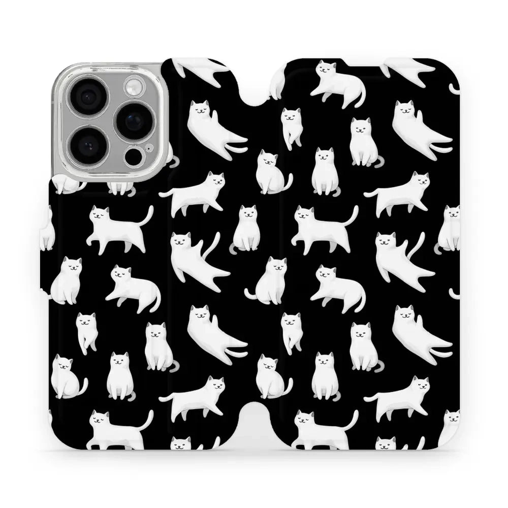 Handyhülle mit klappe für iPhone 16 Pro, Mobiwear Book, Luna-Kätzchen