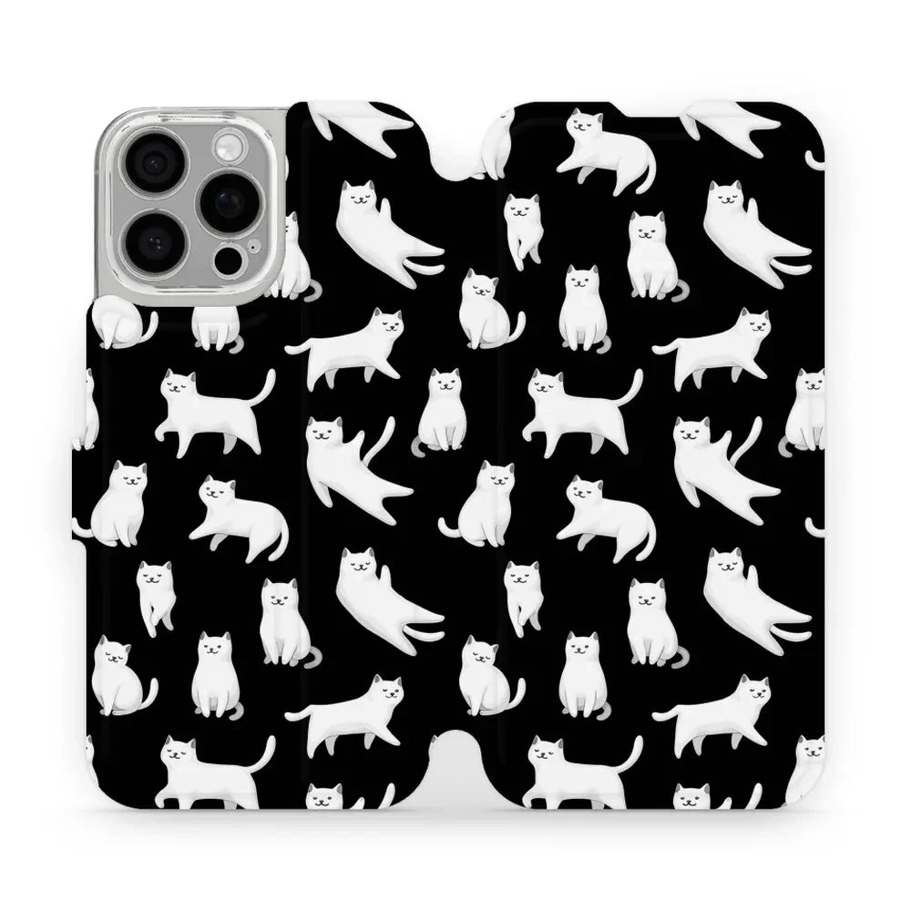 Handyhülle mit klappe für iPhone 16 Pro Max, Mobiwear Book, Luna-Kätzchen