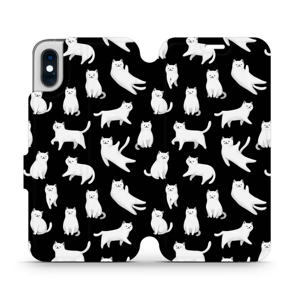 Handyhülle mit klappe für iPhone X, Mobiwear Book, Luna-Kätzchen