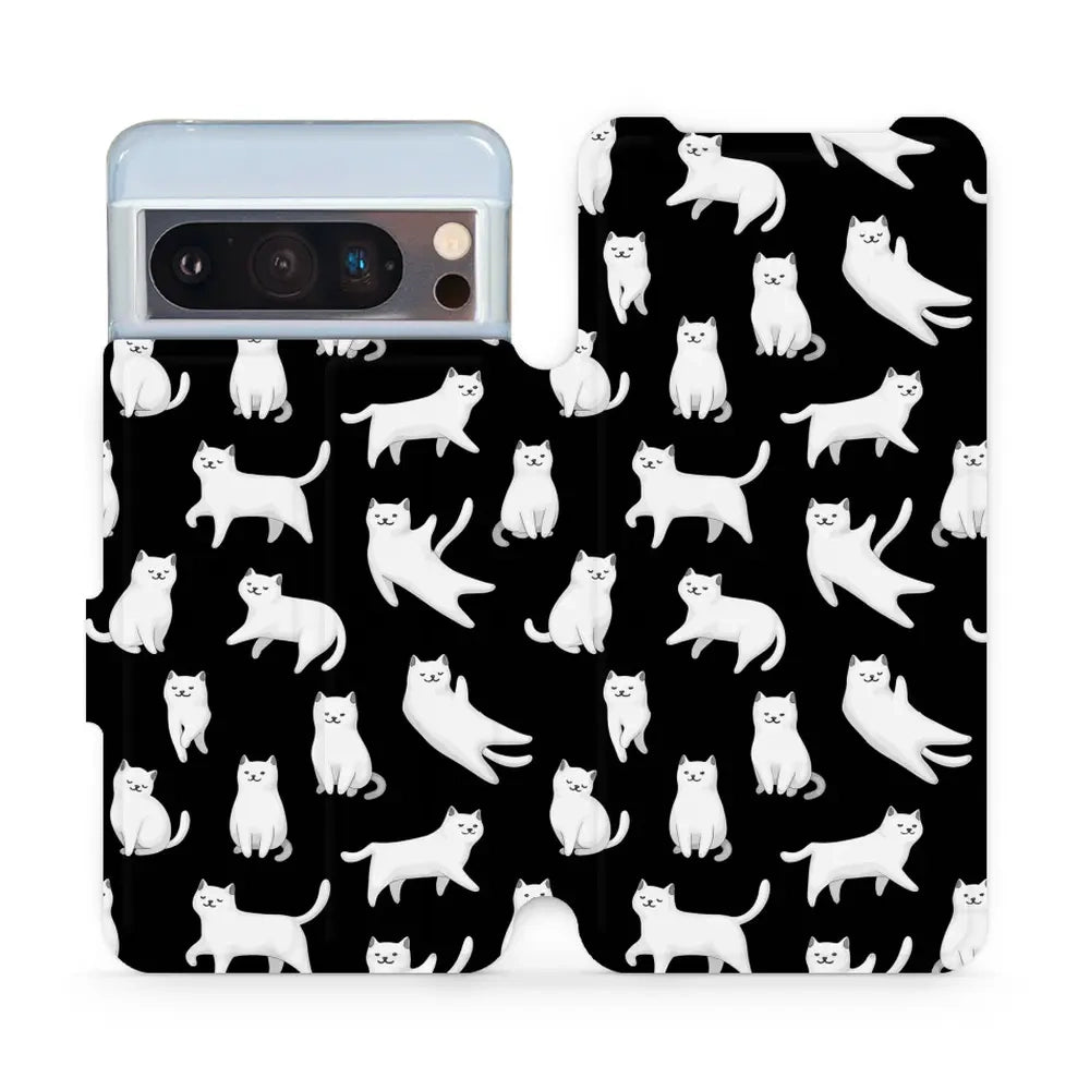 Handyhülle mit klappe für Google Pixel 8 Pro, Mobiwear Book, Luna-Kätzchen
