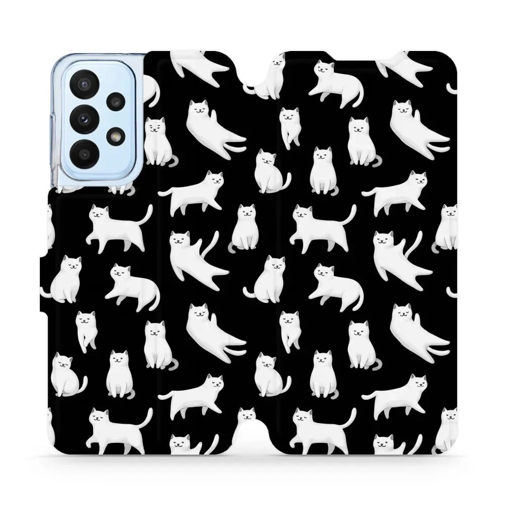 Handyhülle mit klappe für Galaxy A23 4G, Mobiwear Book, Luna-Kätzchen