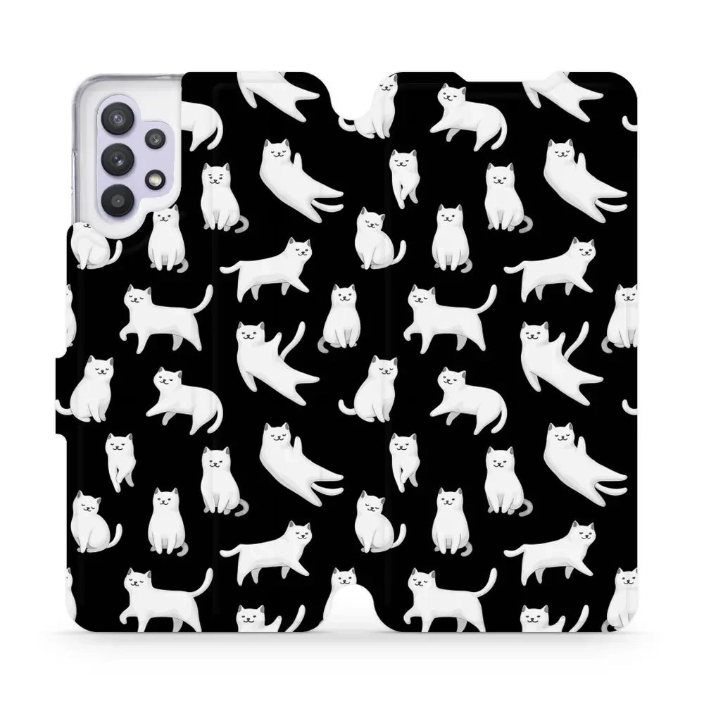 Handyhülle mit klappe für Galaxy A32 5G, Mobiwear Book, Luna-Kätzchen