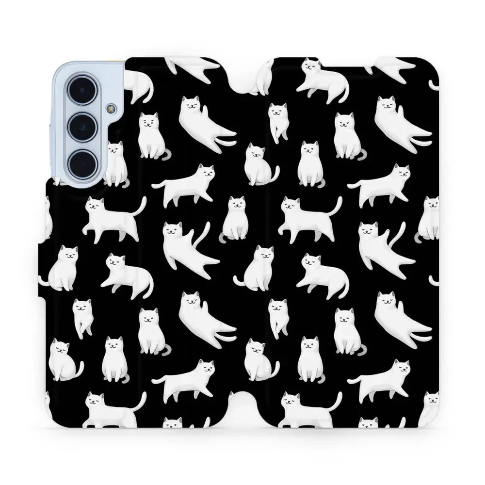 Handyhülle mit klappe für Galaxy M35 5G, Mobiwear Book, Luna-Kätzchen