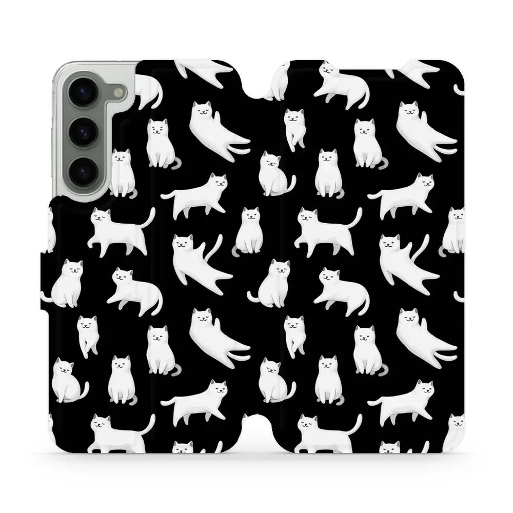 Handyhülle mit klappe für Galaxy S23 Plus, Mobiwear Book, Luna-Kätzchen