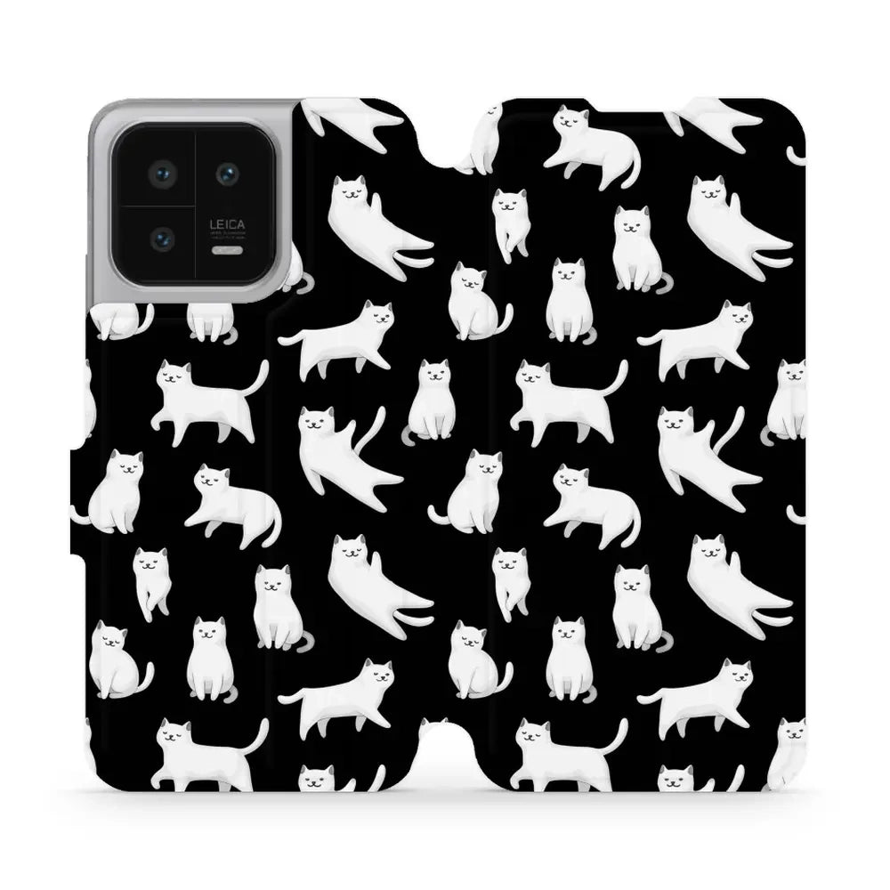 Handyhülle mit klappe für Xiaomi 13, Mobiwear Book, Luna-Kätzchen
