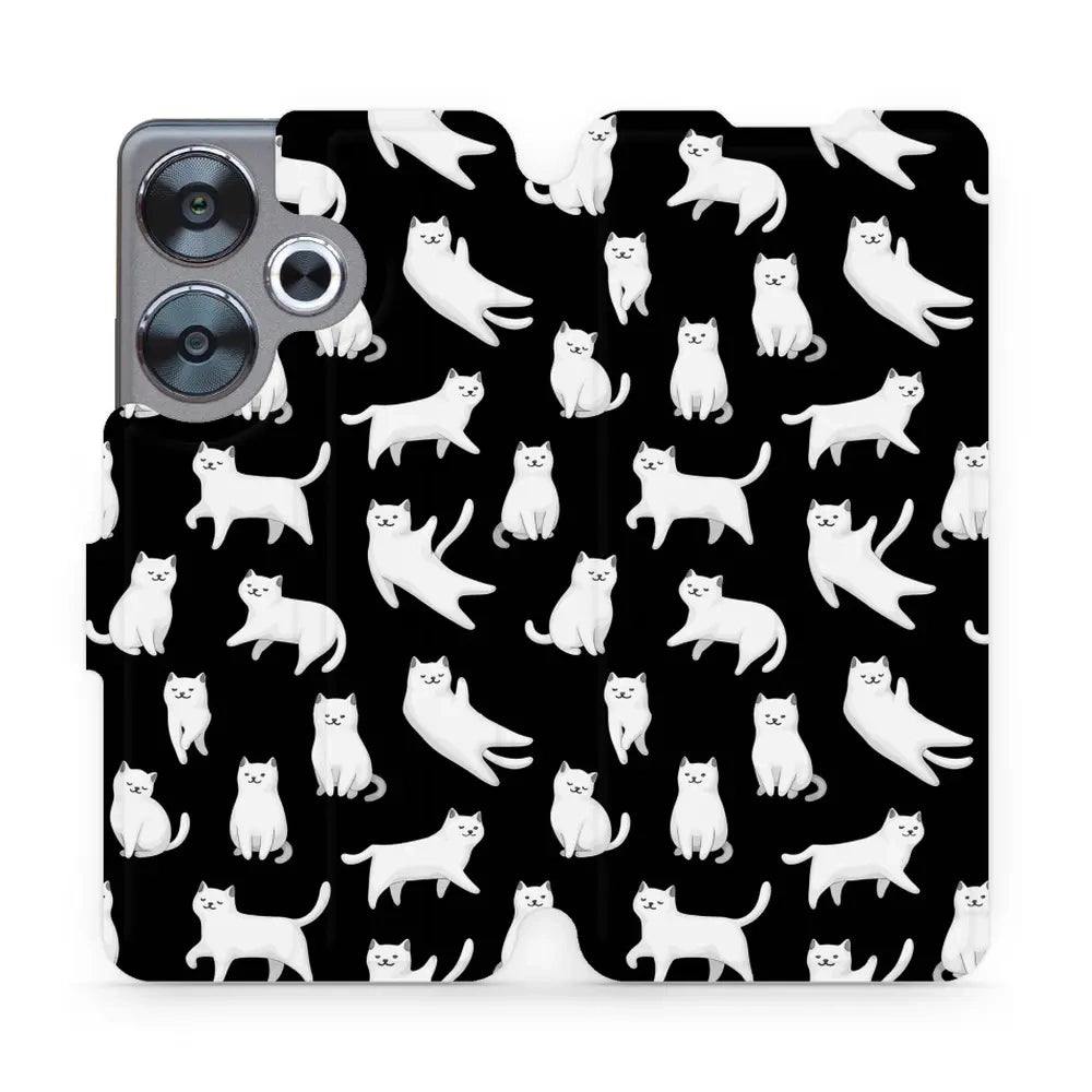Handyhülle mit klappe für Xiaomi Poco F6, Mobiwear Book, Luna-Kätzchen