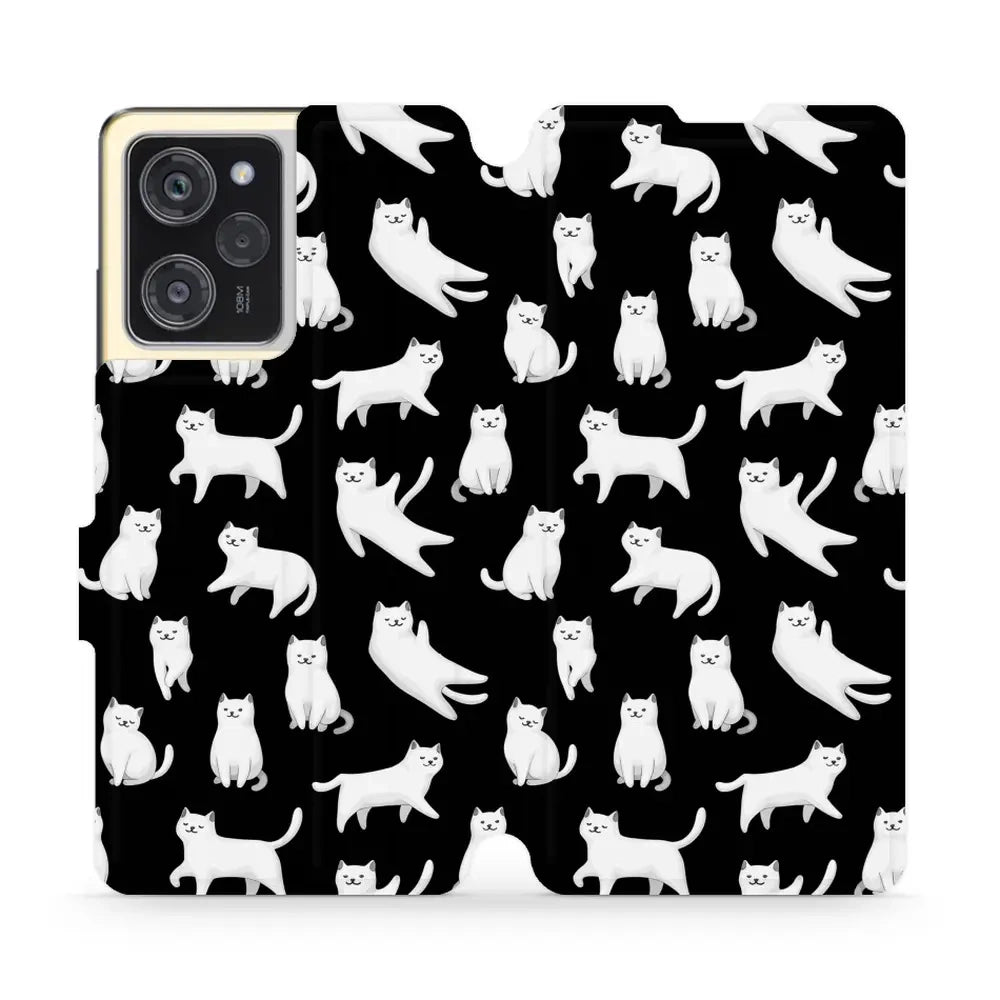 Handyhülle mit klappe für Xiaomi POCO X5 Pro, Mobiwear Book, Luna-Kätzchen