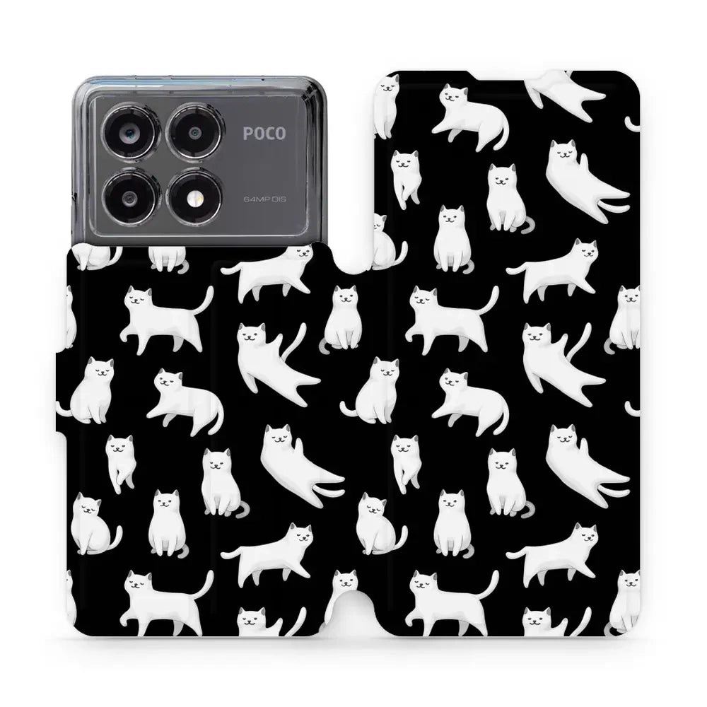 Handyhülle mit klappe für Xiaomi POCO X6 Pro, Mobiwear Book, Luna-Kätzchen